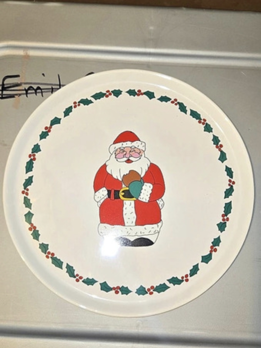 The Cook's Bazaar The Holiday Collection Santa Cake Plate Pie Cutter Set Xmas